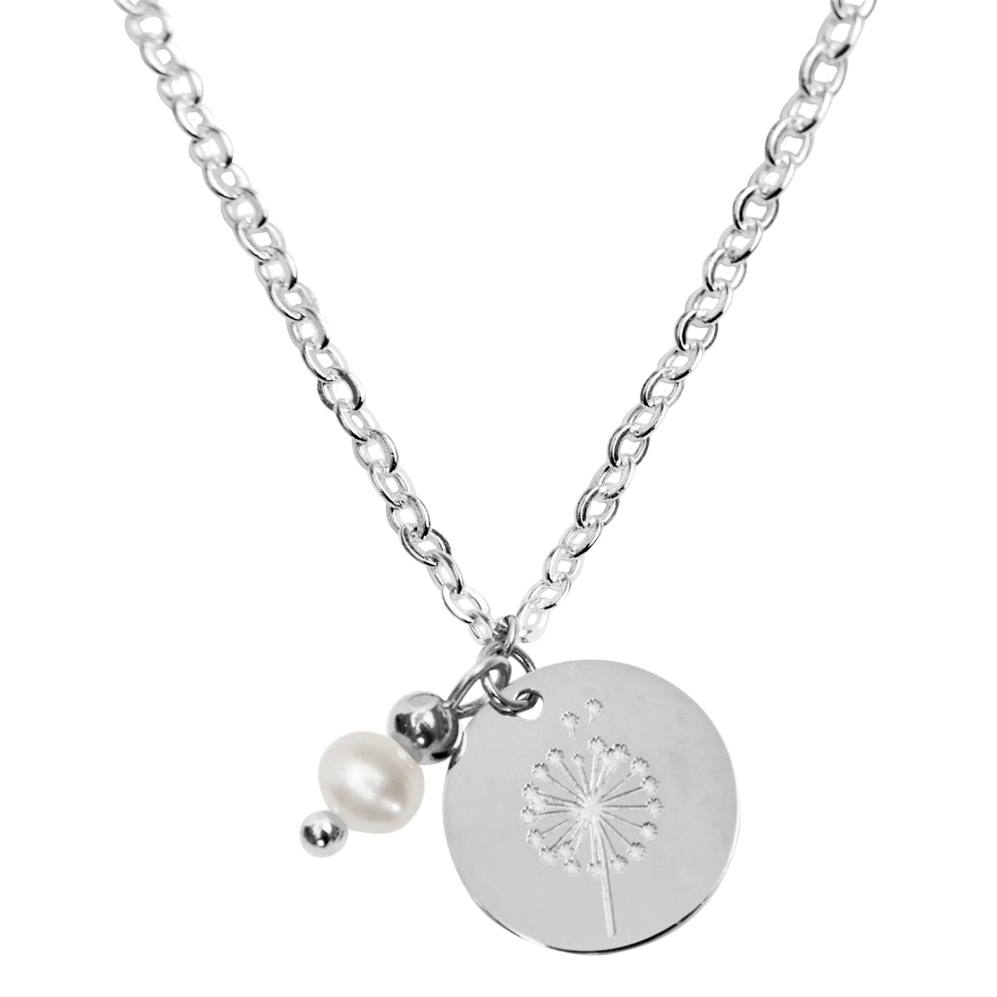 Crystals by HCA-Ketting-Make a wish-Verzilverd-Parel