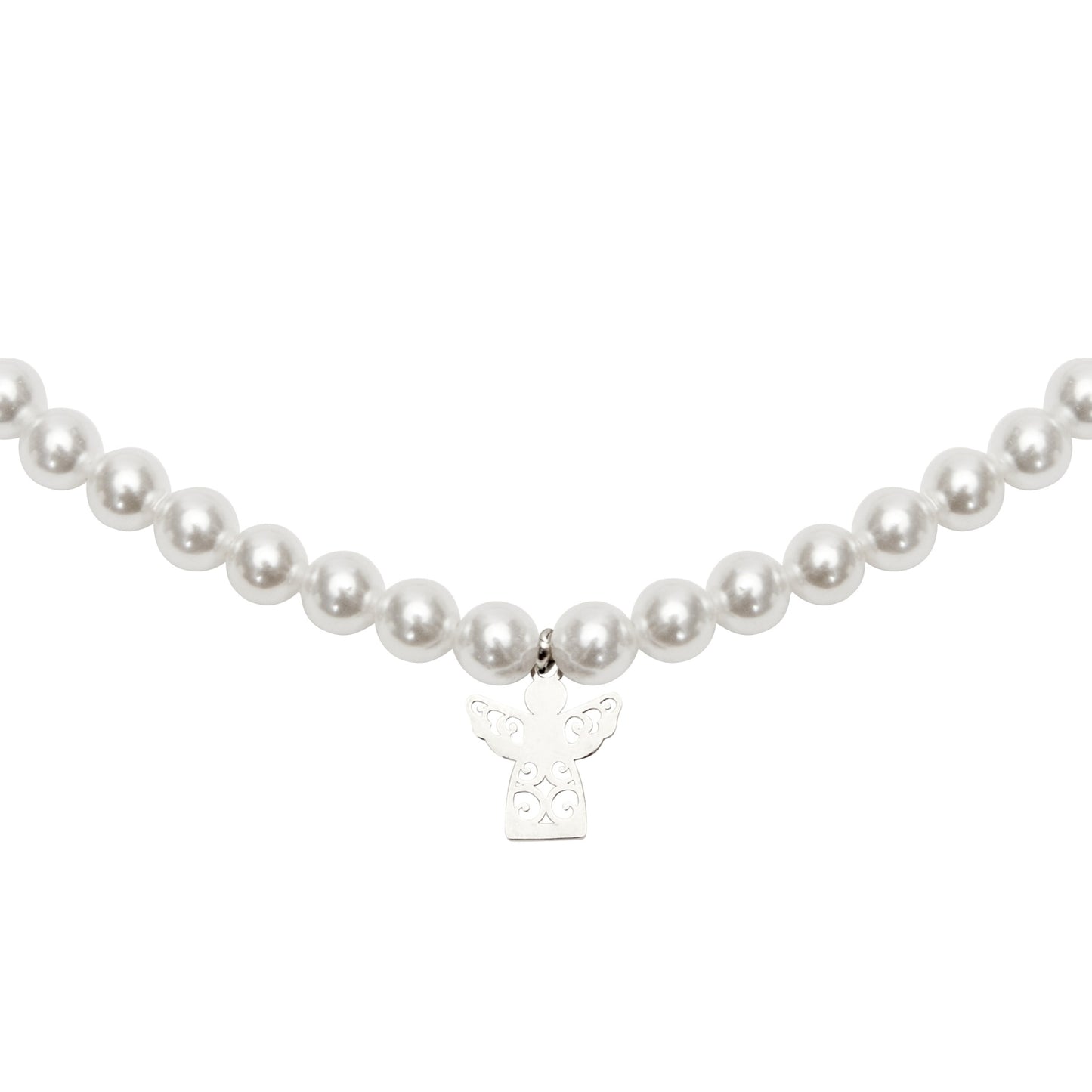 Bransoletka HCA Crystals by HCA z perłami ze stali nierdzewnej i aniołem