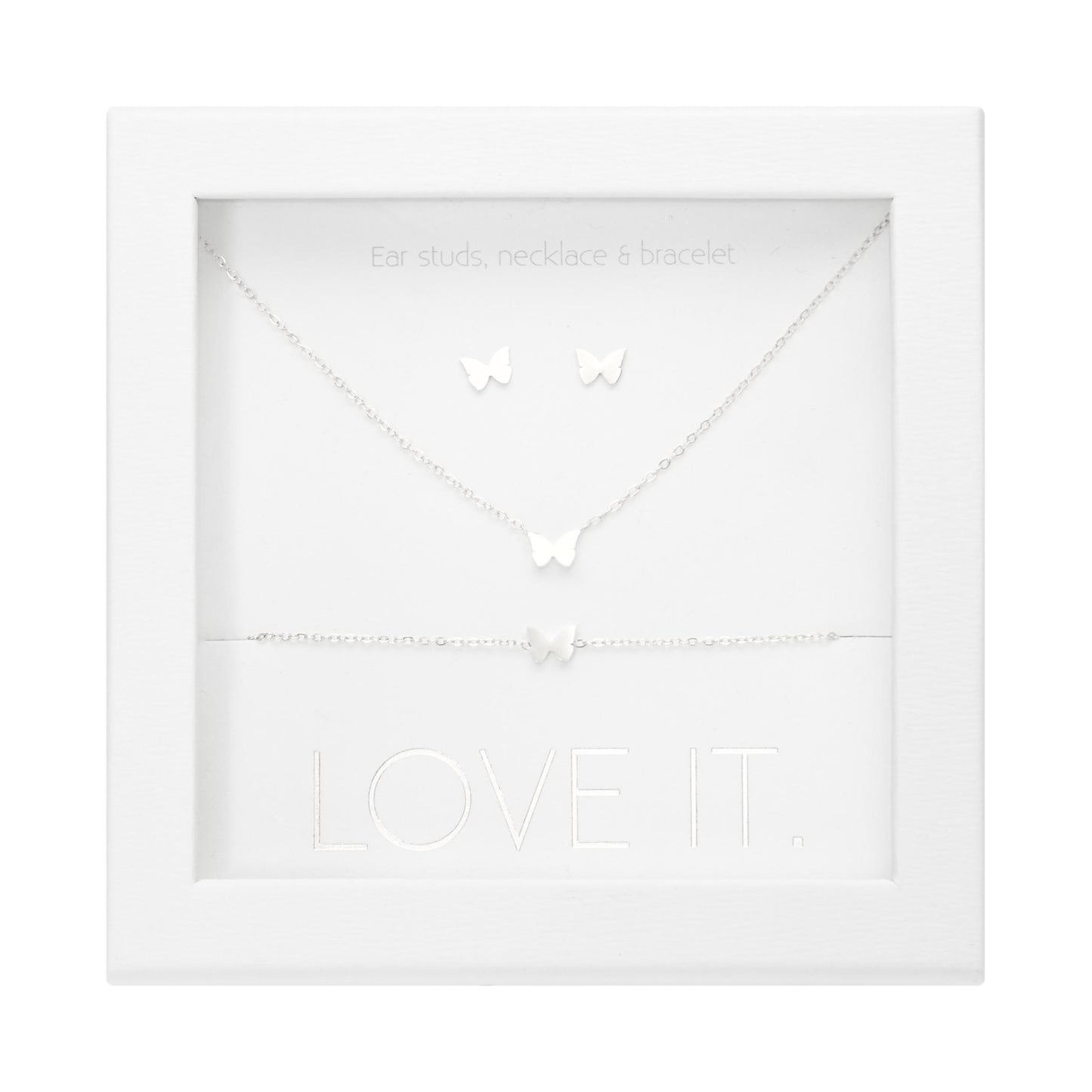 Crystals by HCA-Geschenkset-Love it.-Verzilverd-Vlinder