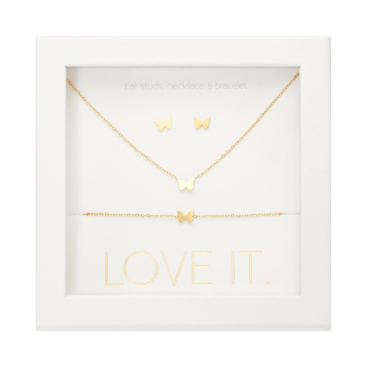 Crystals by HCA-Geschenkset-Love it.-Verguld-Vlinder