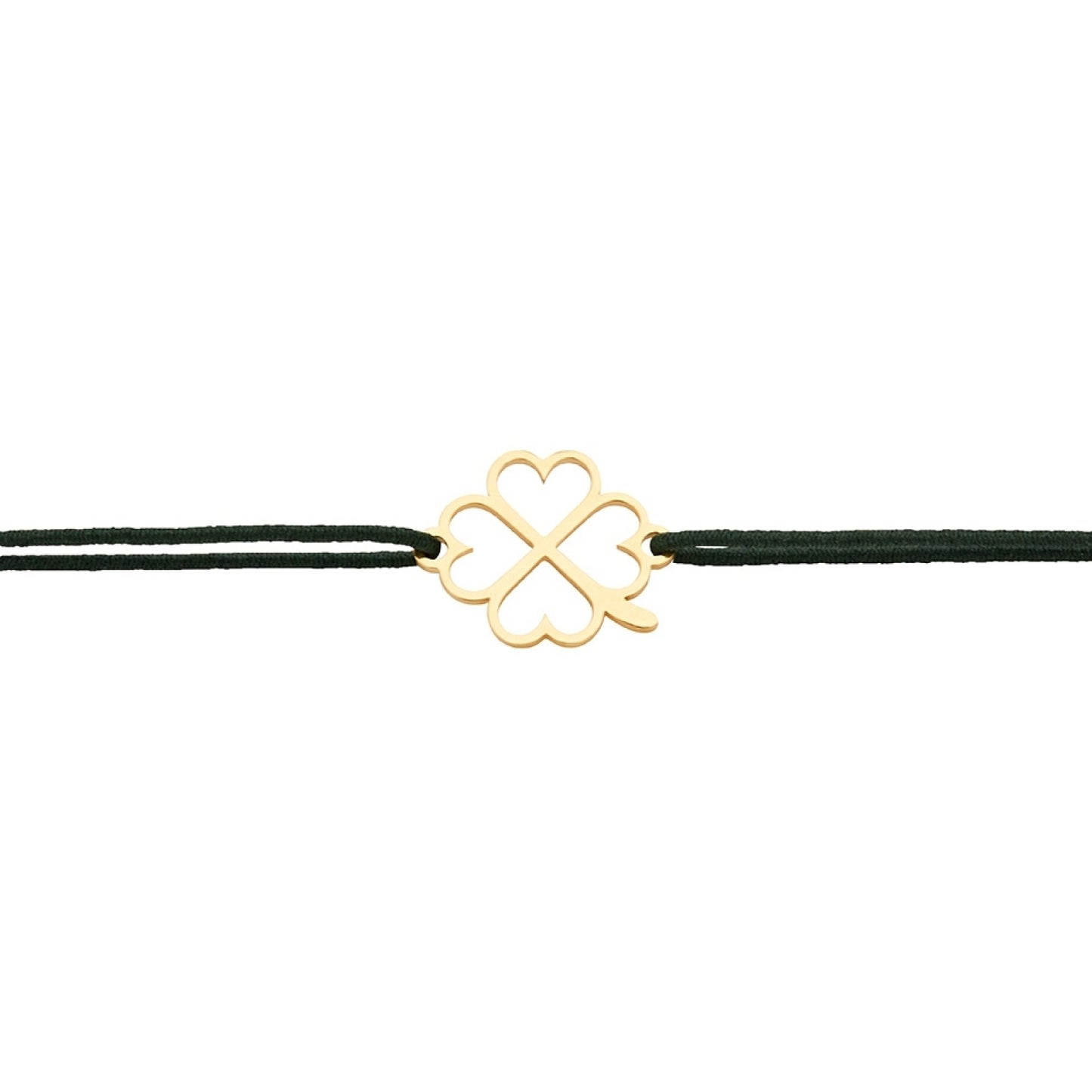 Kartka z życzeniami z bransoletką - Mały Towarzysz - Koniczynka - Pozłacana