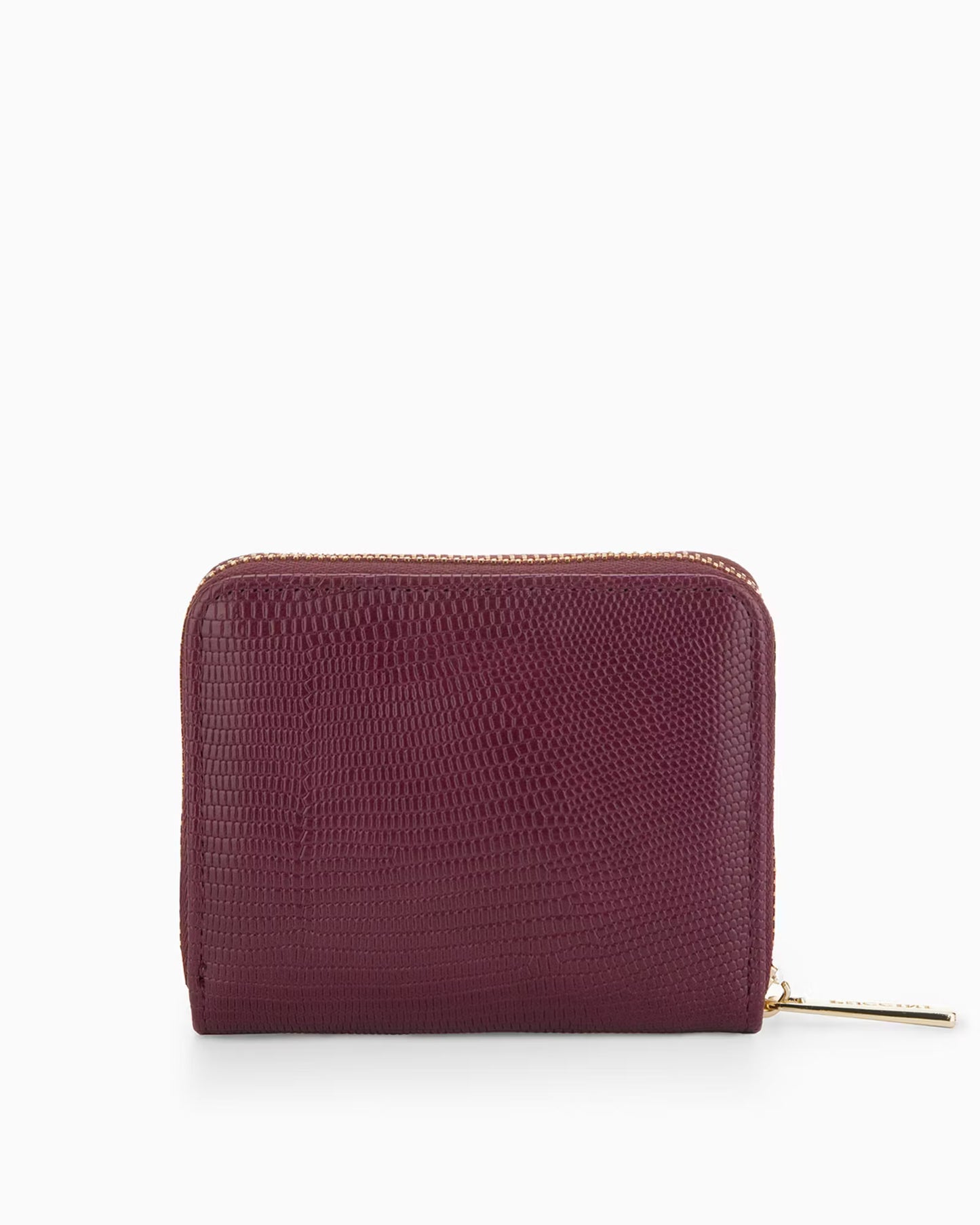 Puccini Women's Wallet in eco-leather with a burgundy lizard texture