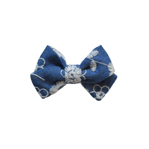 Kleine marineblauwe vintage strik HANDGEMAAKT