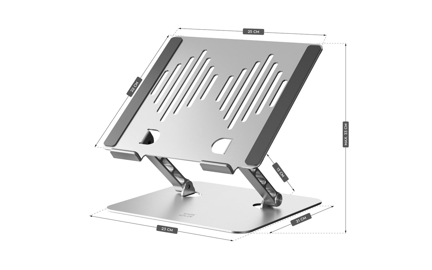 Mark Adler Stand 2.5 – Aluminium Laptopstandaard | Verstelbare Hoogte & Hoek | Voor Laptops 11"–17" (alleen online verkrijgbaar)