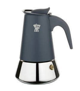 Pezzetti - Italiaanse espressomaker - koffiemaker - 4 kops - roestvrijstaal - inductie - gas - elektrisch - percolator - moka pot - grijs