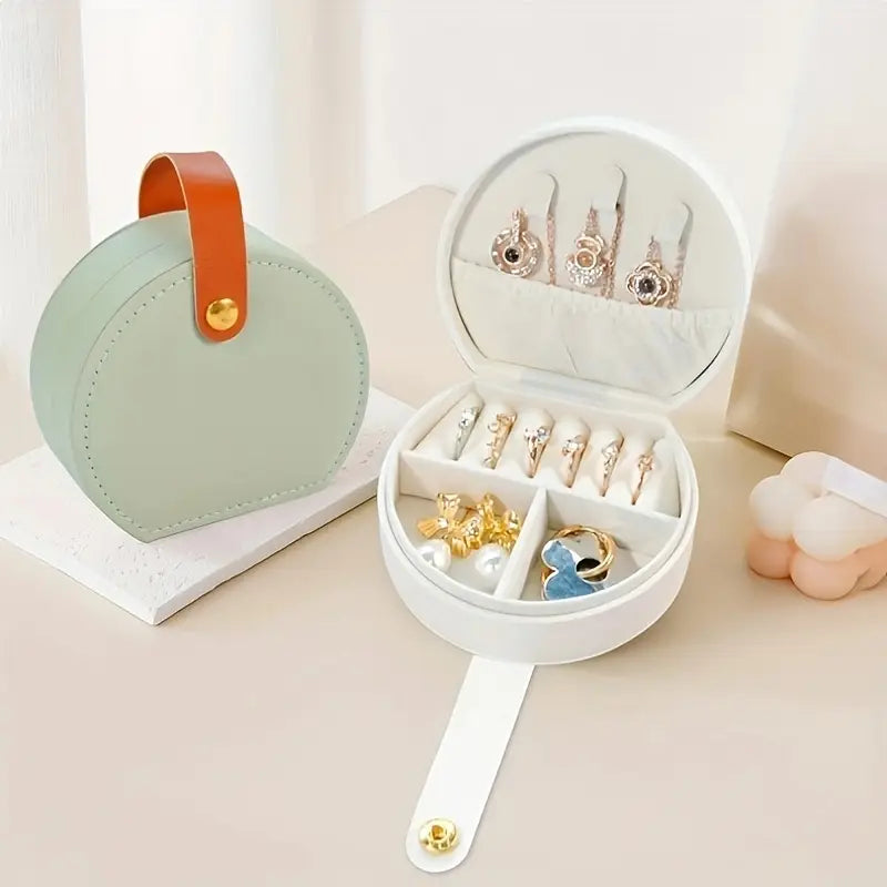 Draagbaar halfrond juwelendoosje-WIT