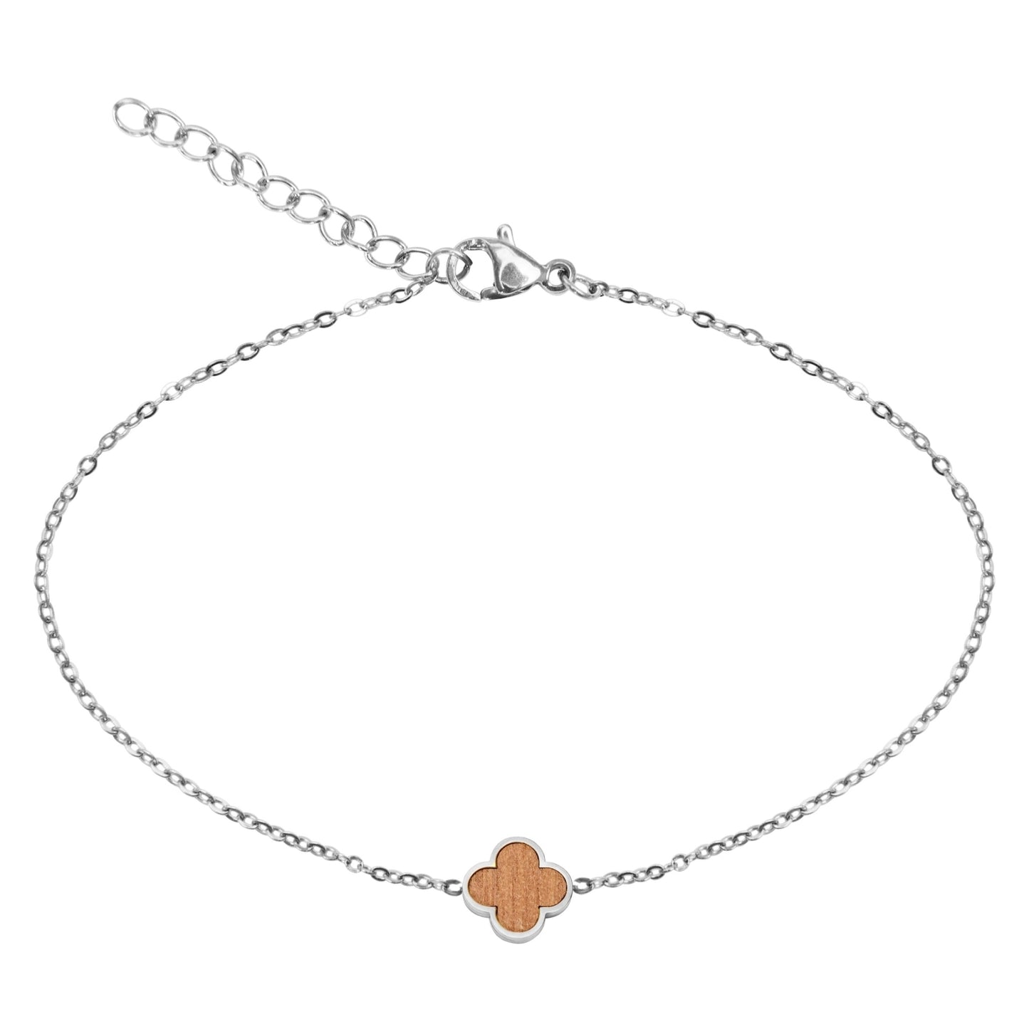 Crystals by HCA-Armband-Piece of Life-Roestvrijstaal-Klaverblad