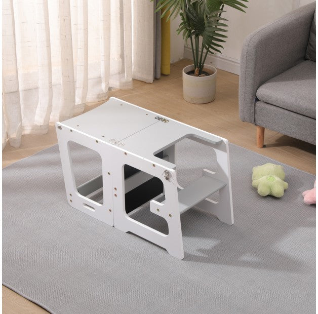 Tulano-Mooby 35-Keukenhelper-Opstapper-Kinderen-3 in 1-tot 60 kg-Wit/grijs