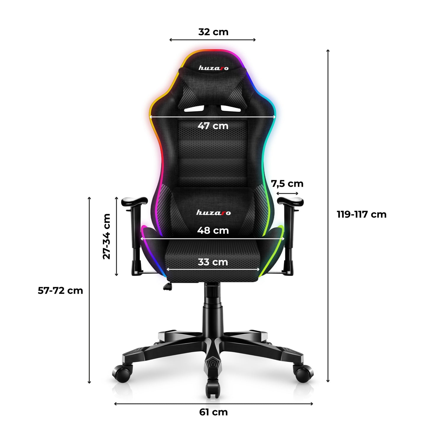 Fotel gamingowy Huzaro Ranger 6.0 RGB Mesh dla dzieci (dostępny tylko online)