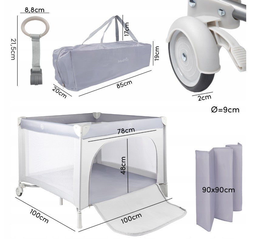 MalPlay-ZONI-Reisbedje & Box 2-in-1 – Wieltjes – Inclusief Draagtas