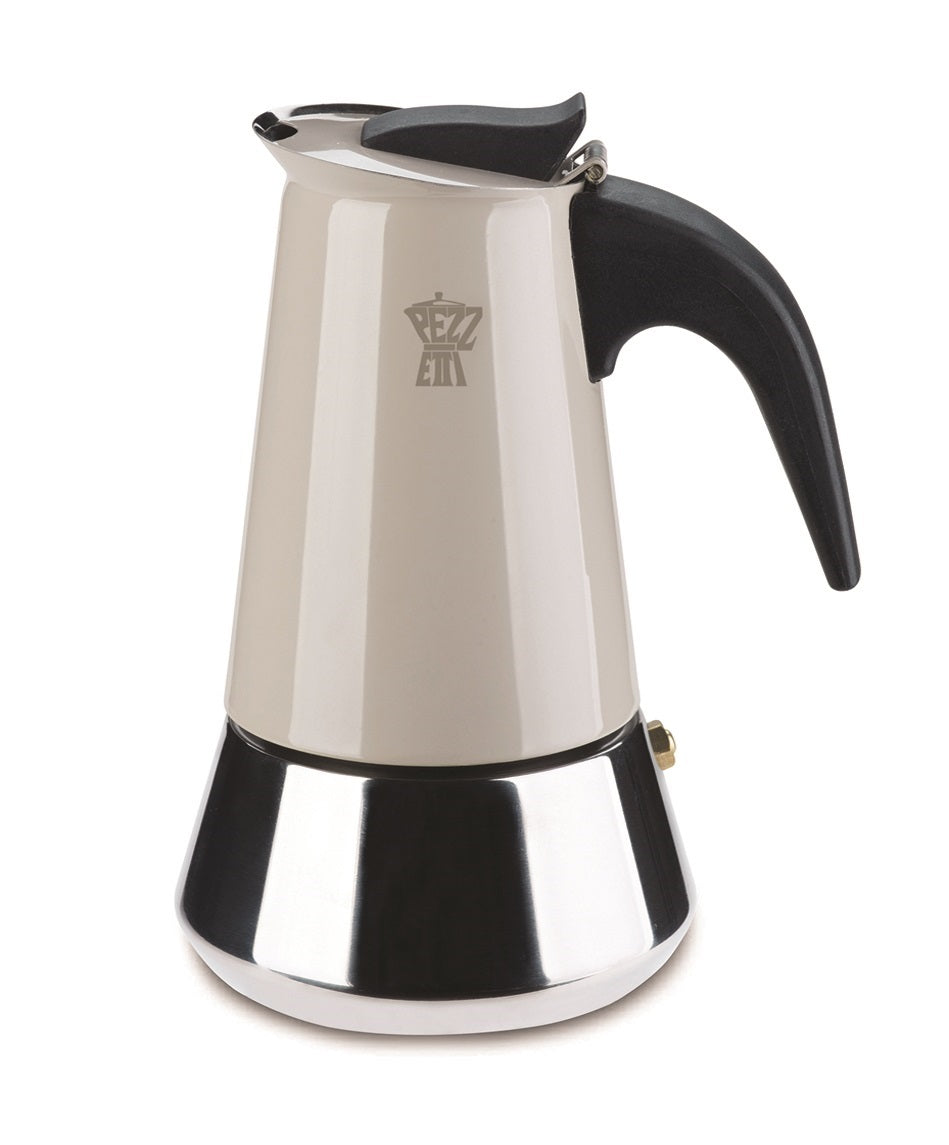 Pezzetti - Italiaanse espressomaker - koffiemaker - 10 kops - roestvrijstaal - inductie - gas - elektrisch - percolator - moka pot - grijs