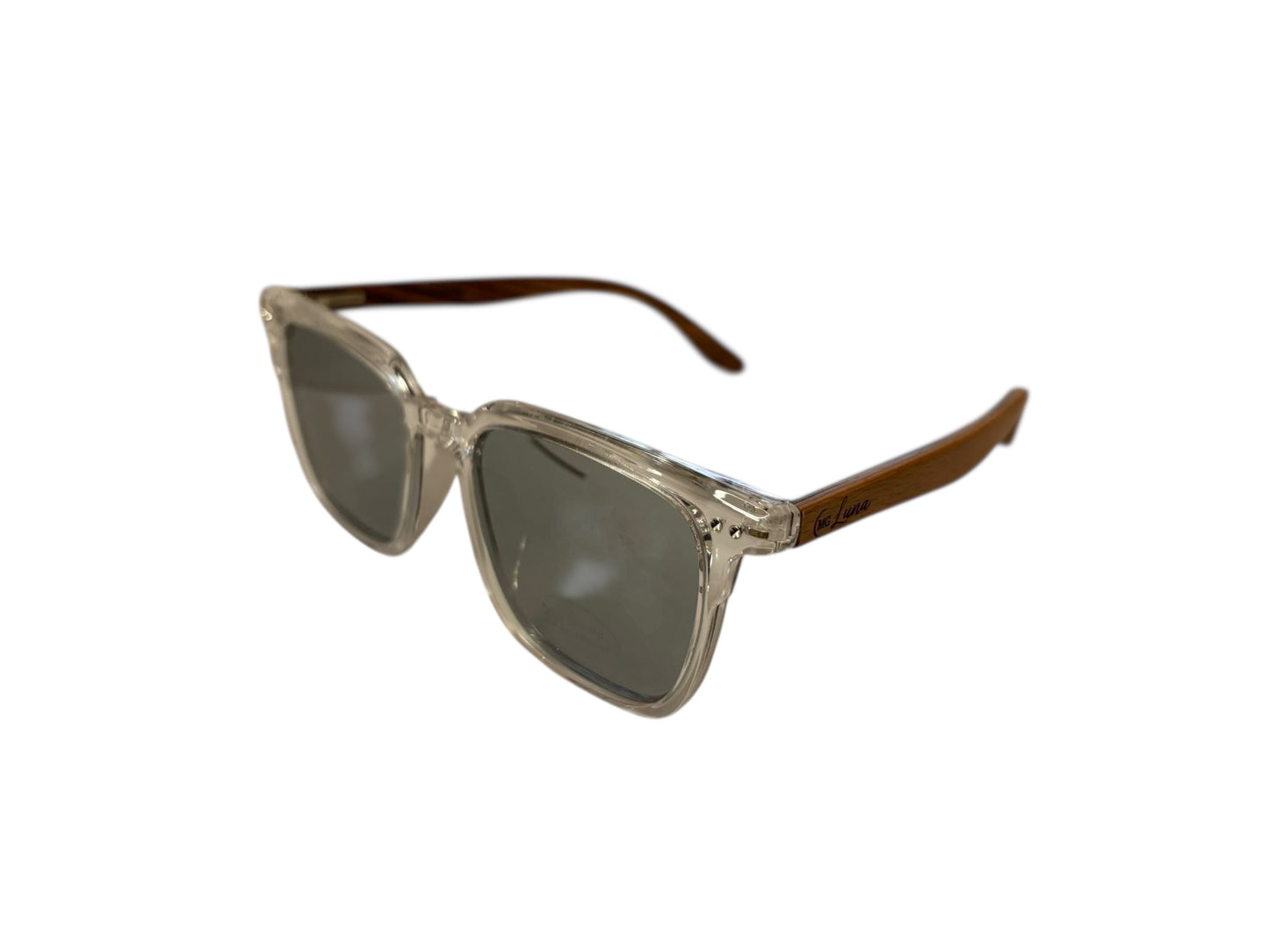 MG Luna-Zonnebril (1607P M-2)-Echt hout-Gratis etui