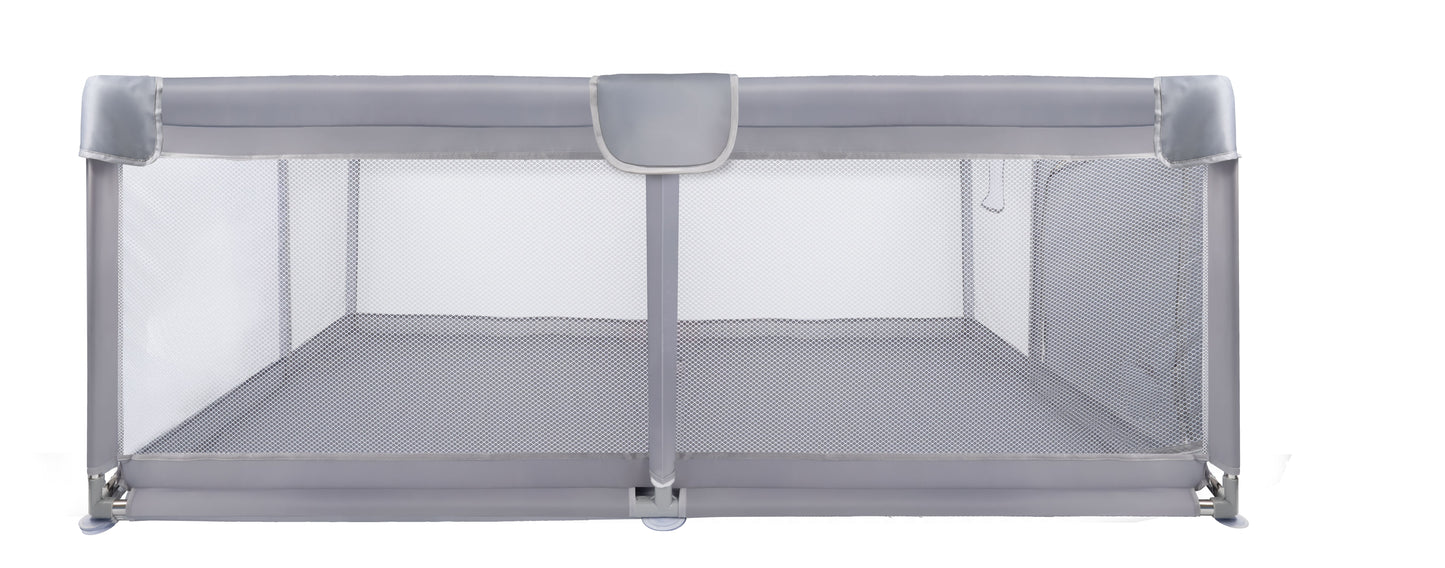 MalPlay-KIVO-babybox - kinderbox – 180x200 cm – voor binnen en buiten – grijs/wit – ademend gaas