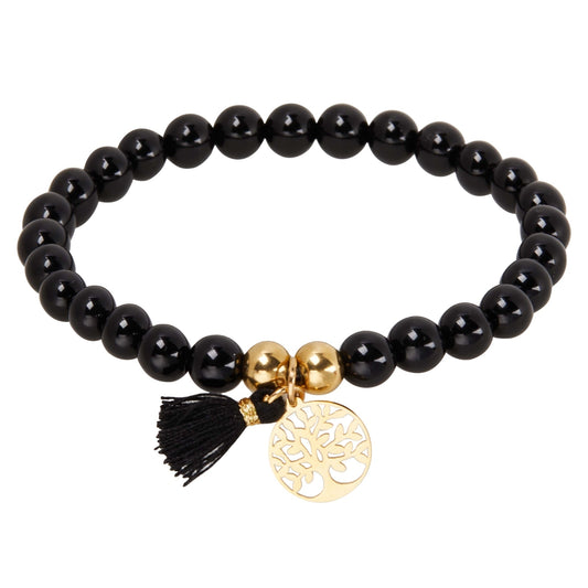 Crystals by HCA-Armband-Stones of nature-Zwart agaat-Levensboom