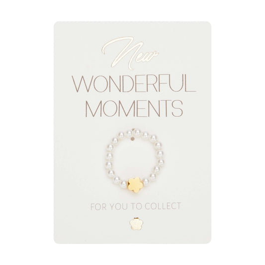 Ring - "New Wonderful Moments" - bloem - verguld 606939