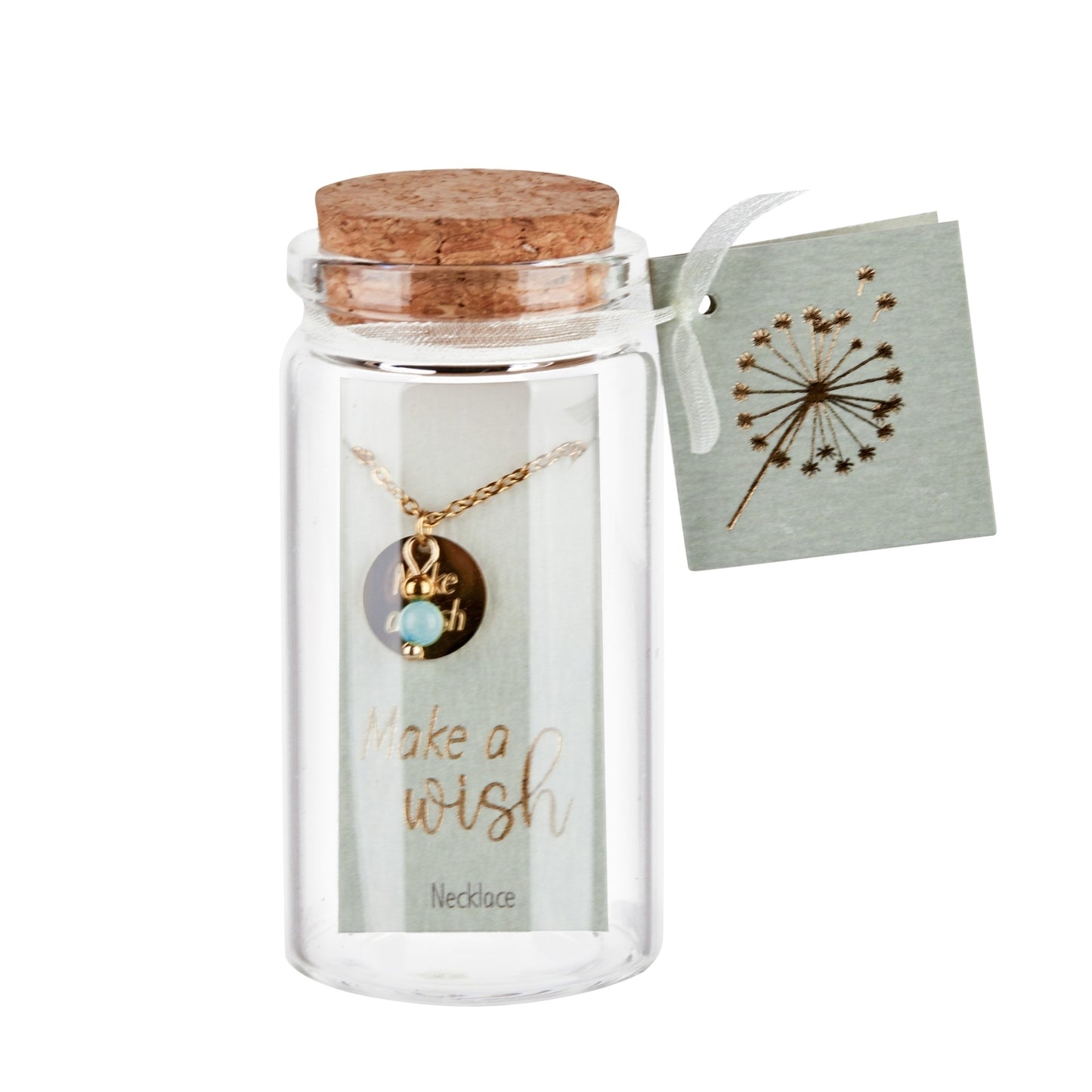 Crystals by HCA-Ketting-Make a wish-Verguld-Groene kwarts