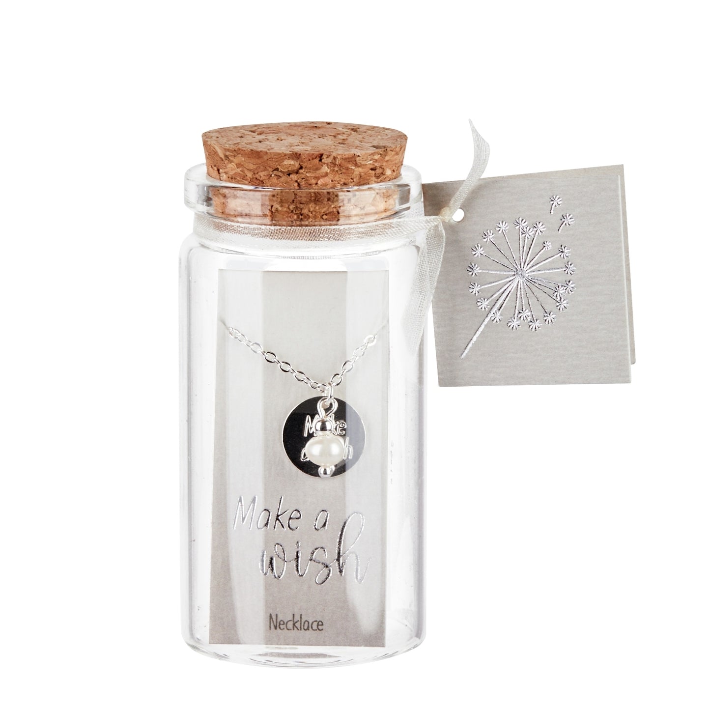 Crystals by HCA-Ketting-Make a wish-Verzilverd-Parel