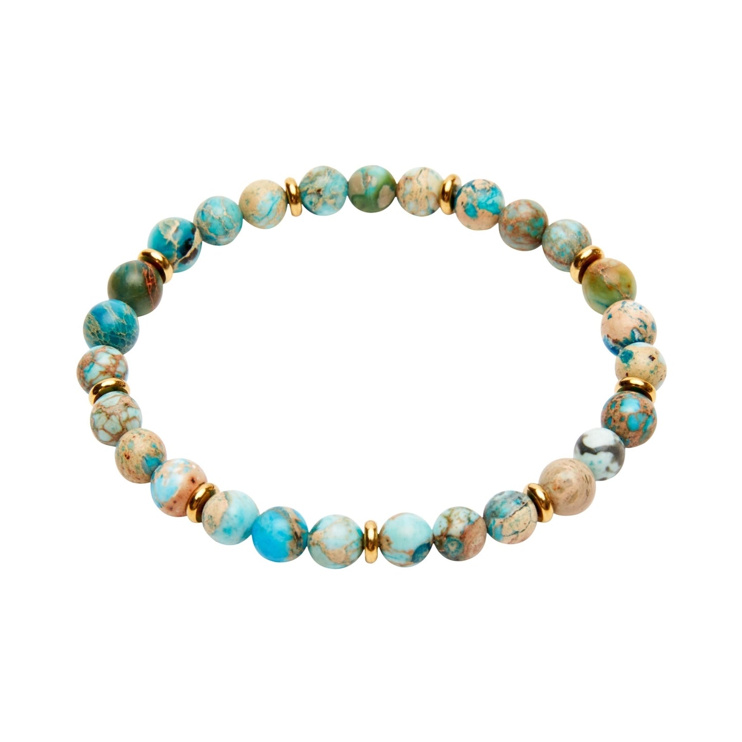 Crystals by HCA-Armband-Joyful Spirit-Jaspis blauw-Verguld