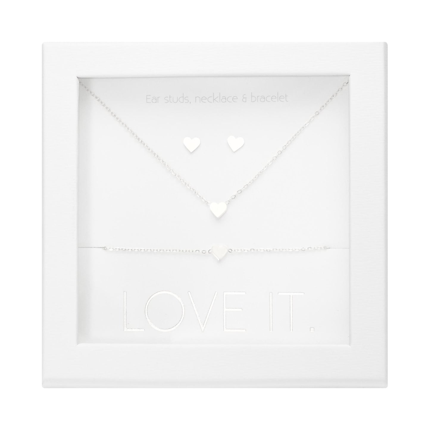 Crystals by HCA-Geschenkset-Love it.-Verzilverd-Hart