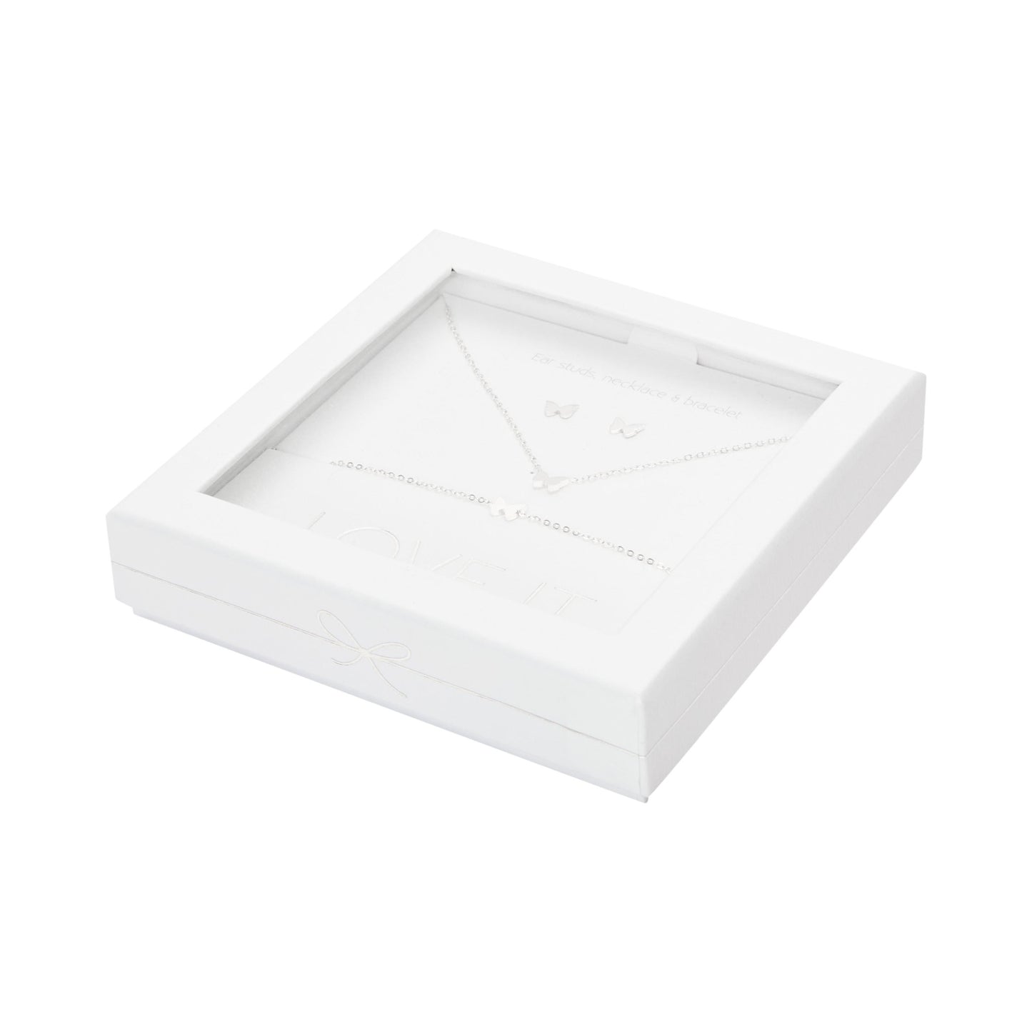 Crystals by HCA-Geschenkset-Love it.-Verzilverd-Vlinder
