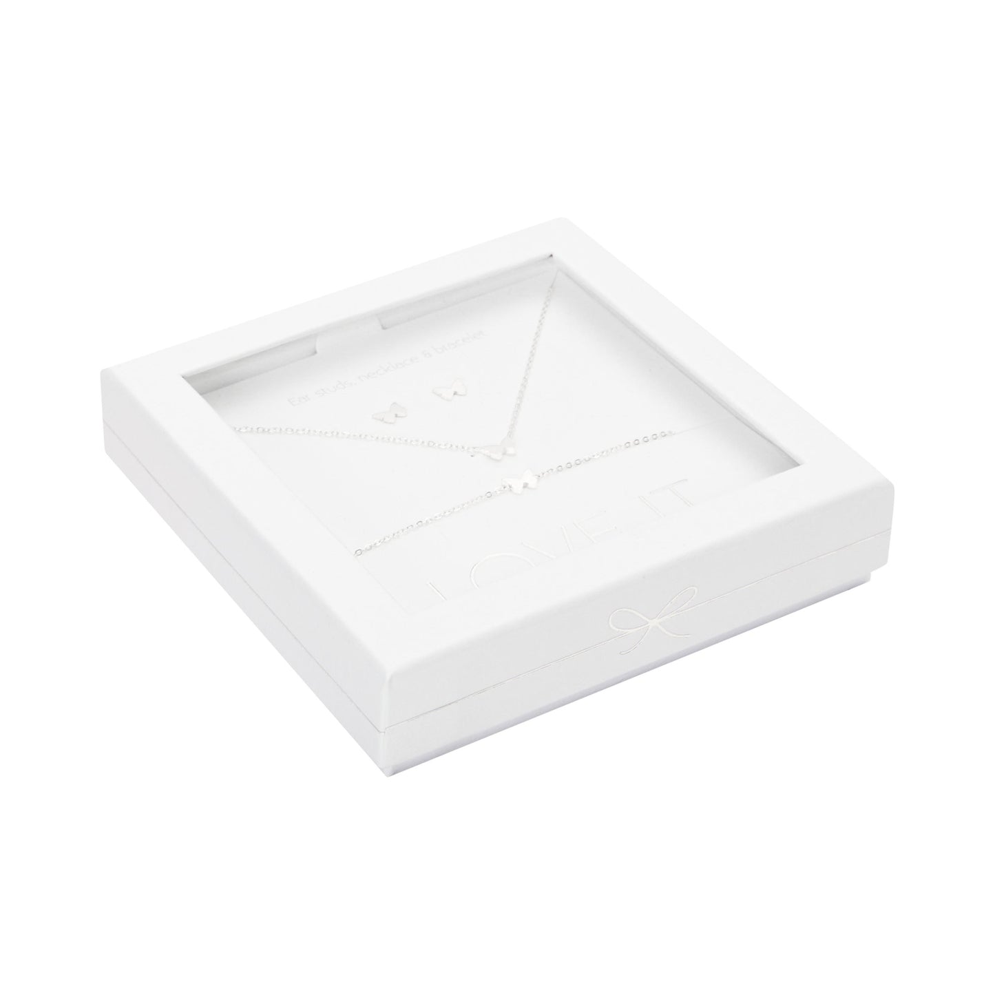 Crystals by HCA-Geschenkset-Love it.-Verzilverd-Vlinder