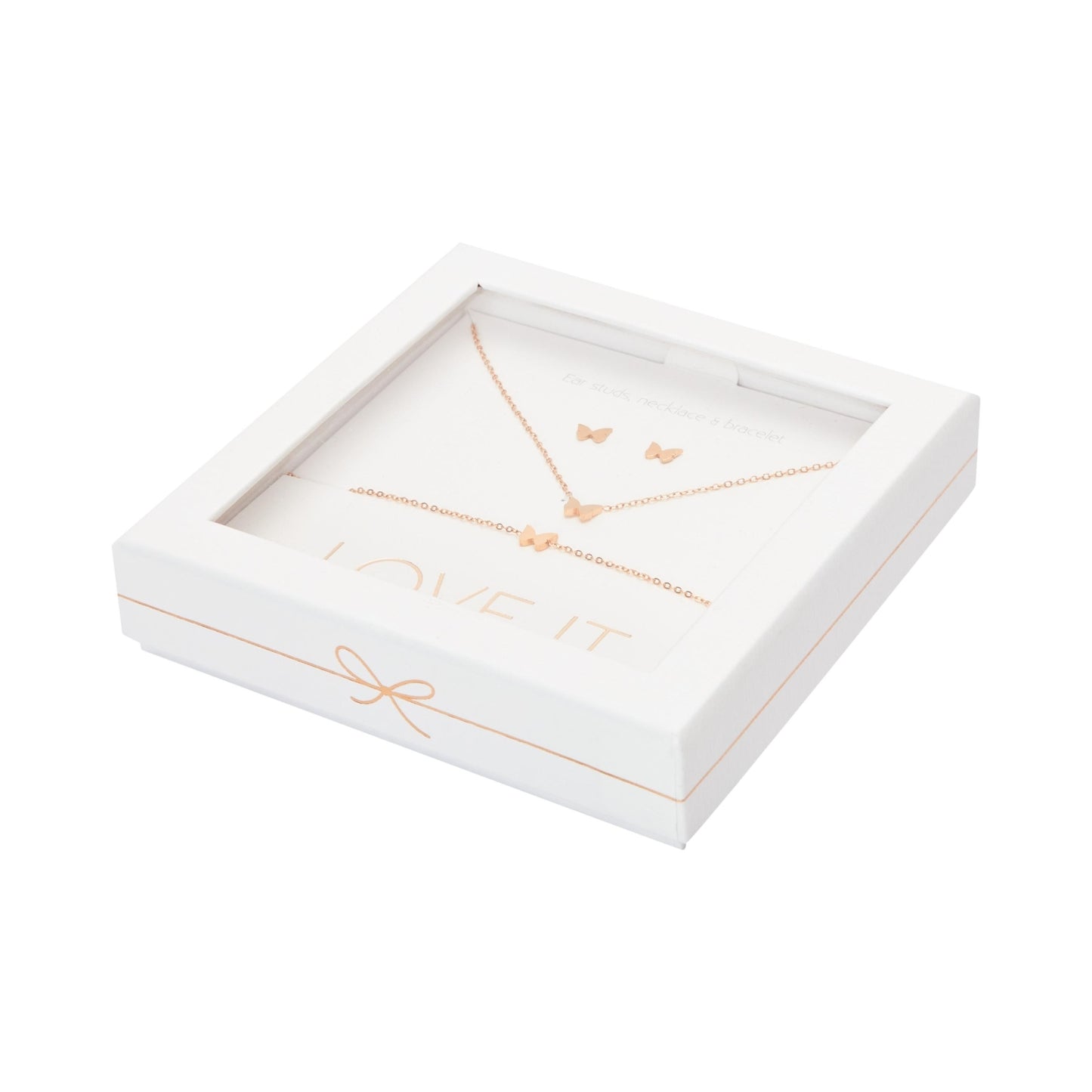 Crystals by HCA-Geschenkset-Love it.-Roségoud-Vlinder