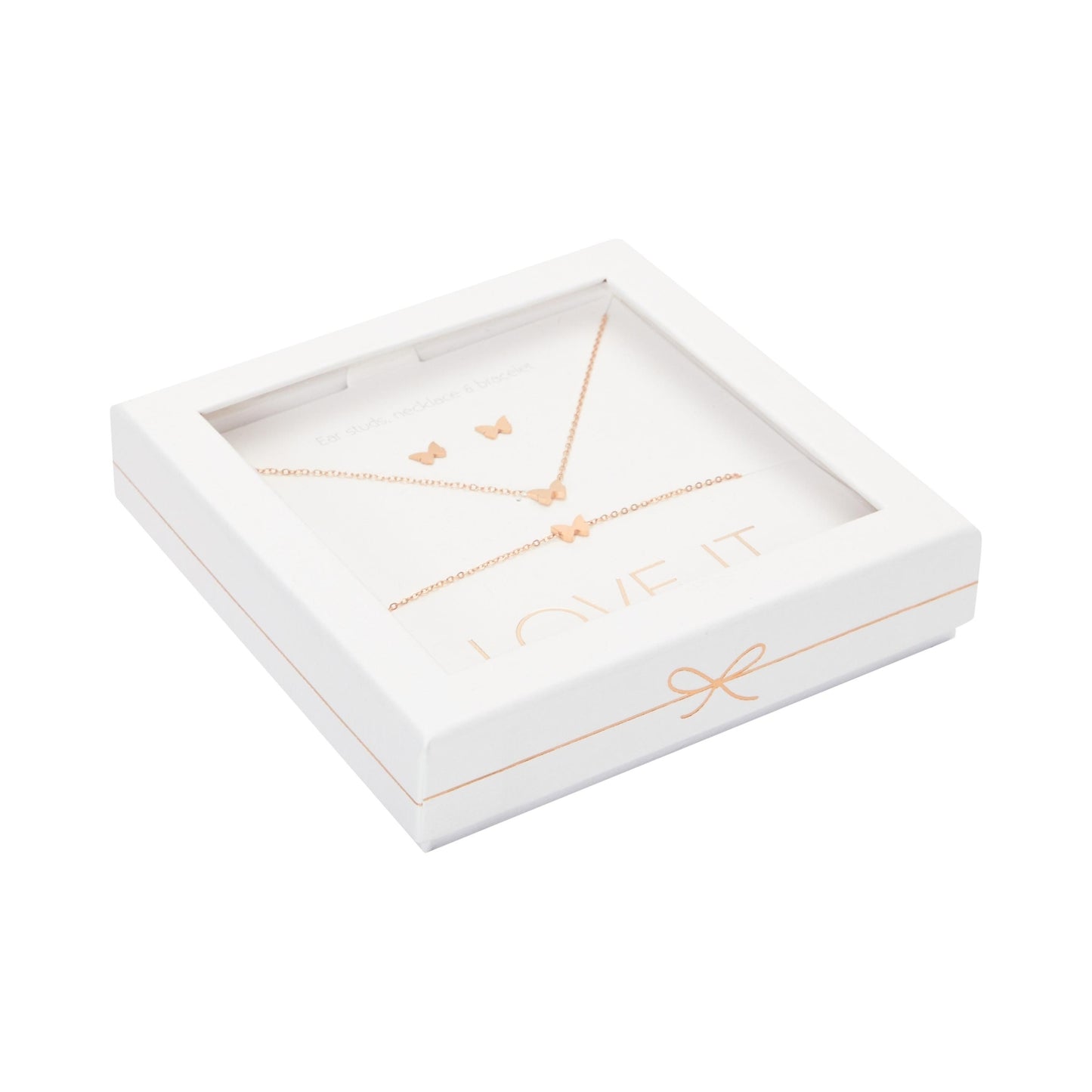 Crystals by HCA-Geschenkset-Love it.-Roségoud-Vlinder