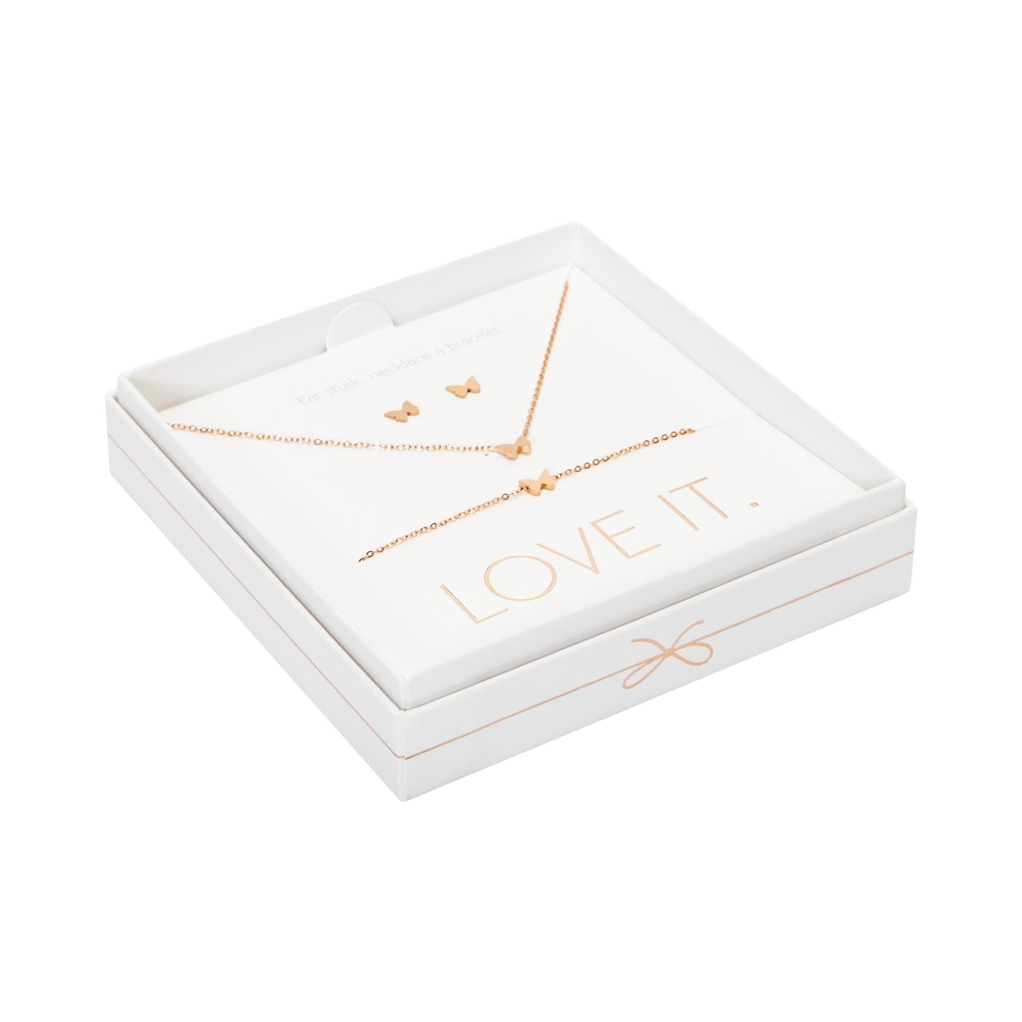 Crystals by HCA-Geschenkset-Love it.-Roségoud-Vlinder