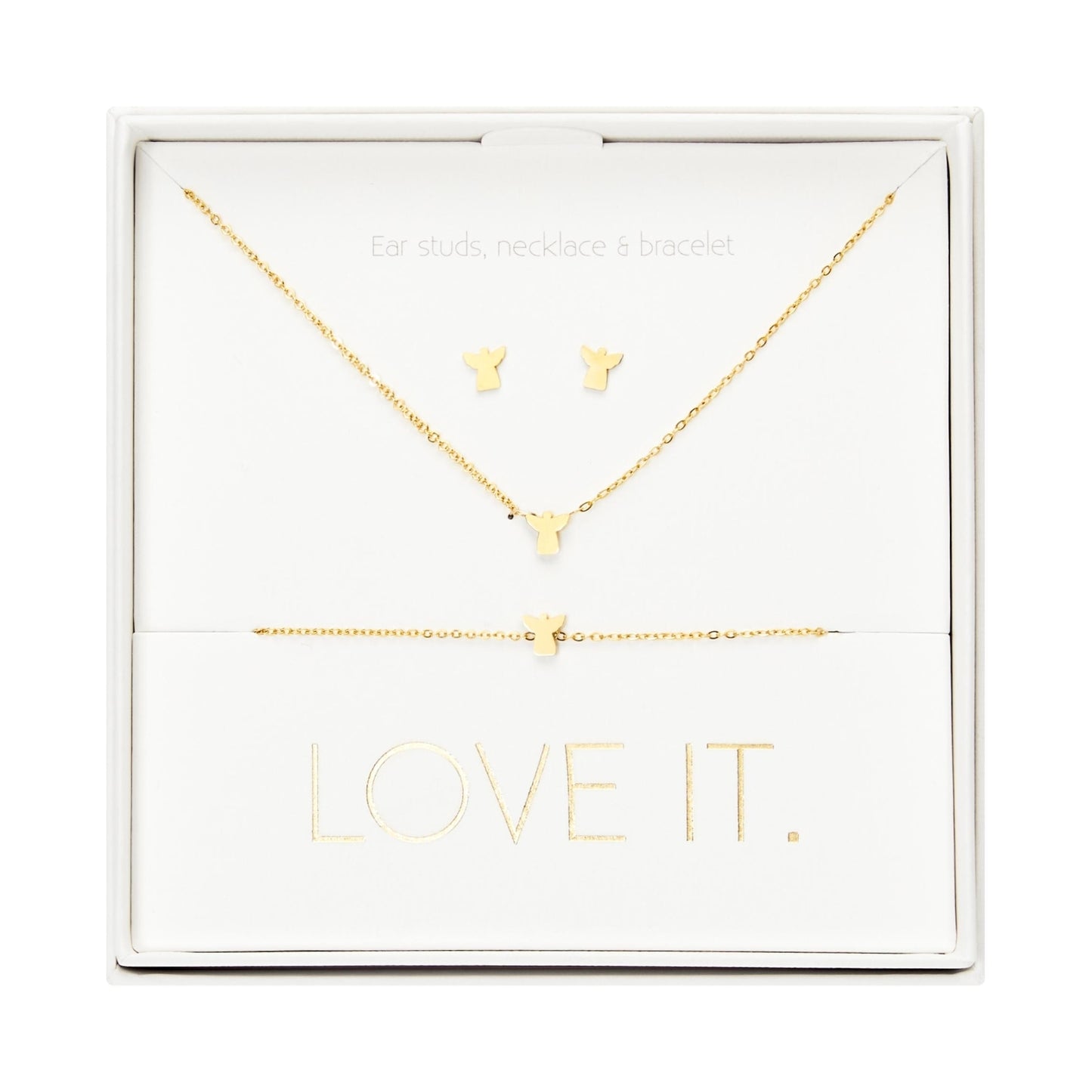 Crystals by HCA-Geschenkset-Love it.-Verguld-Engel