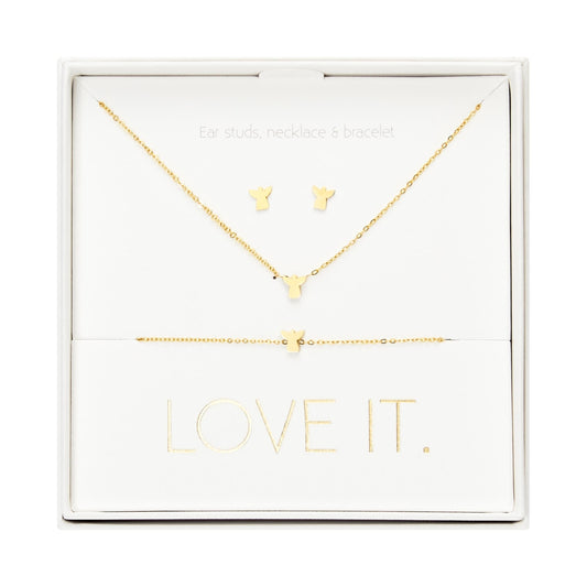 Crystals by HCA-Geschenkset-Love it.-Verguld-Engel