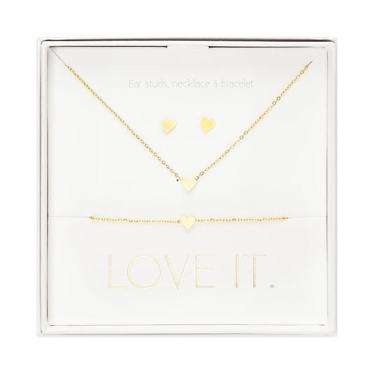 Crystals by HCA-Geschenkset-Love it.-Verguld-Hart