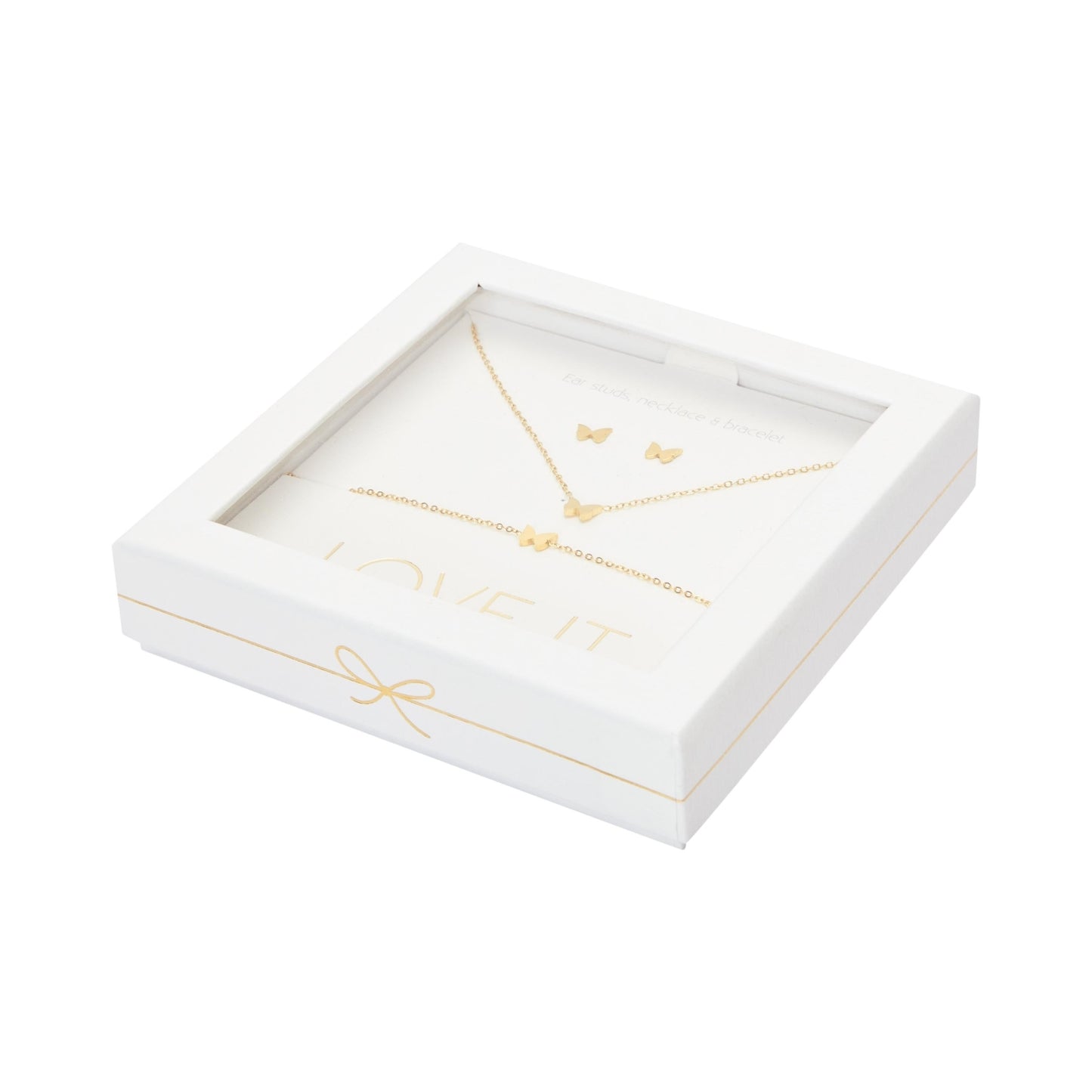 Crystals by HCA-Geschenkset-Love it.-Verguld-Vlinder