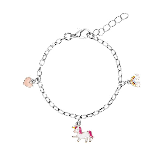 Kryształy HCA-Bransoletka-3 wisiorki-Happy Kids-Jednorożec