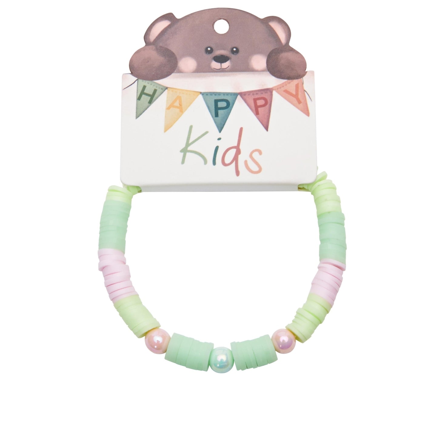 Crystals by HCA-Armband-Platte en ronde kralen-Happy Kids-Groen-Rose