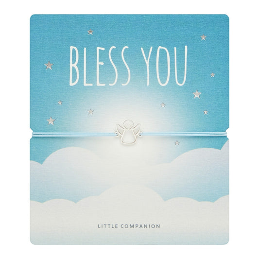 Wenskaart met armband-Little Companion-Engel-Roestvrij staal