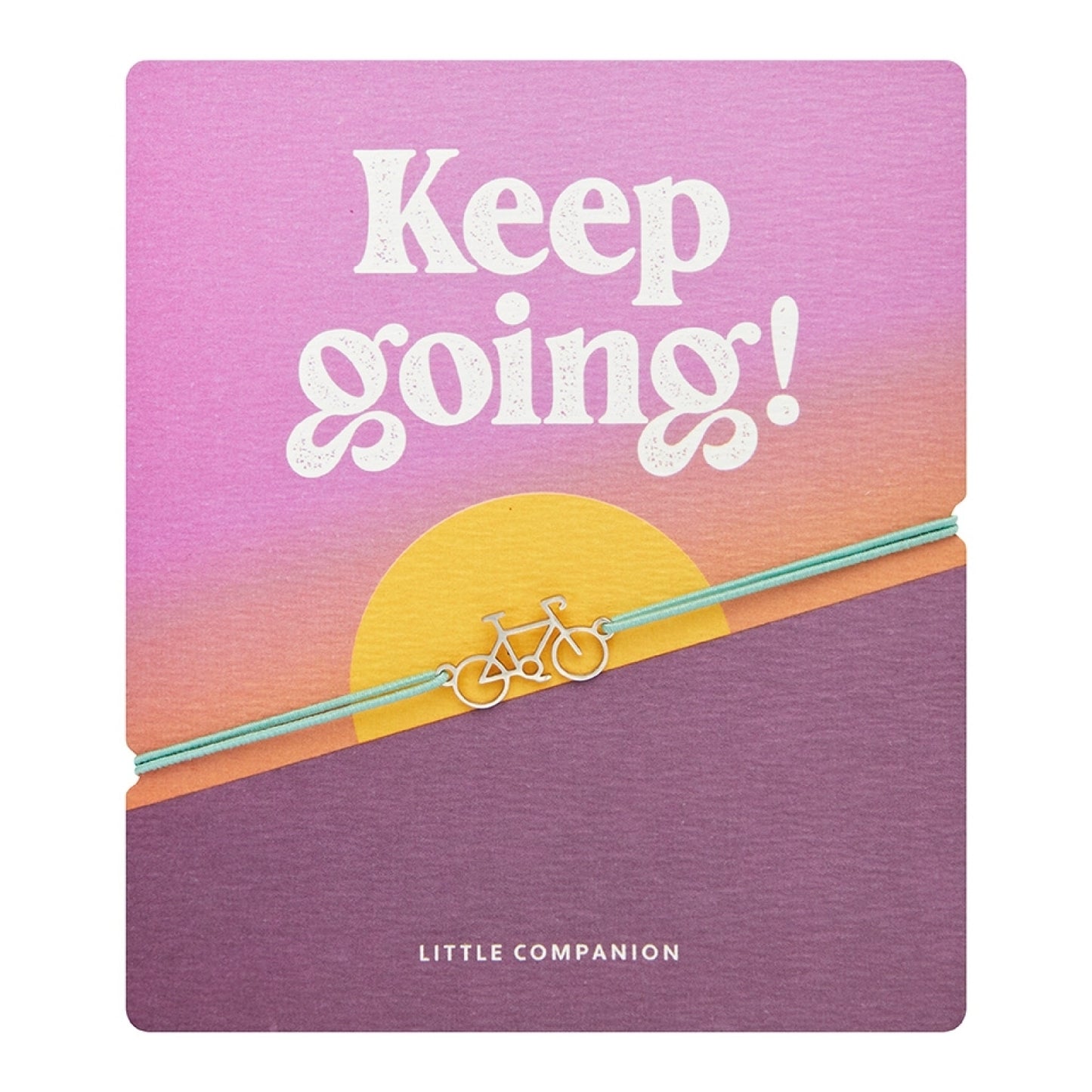 Kartka z życzeniami z bransoletką - Mały Towarzysz - Rower - Stal nierdzewna