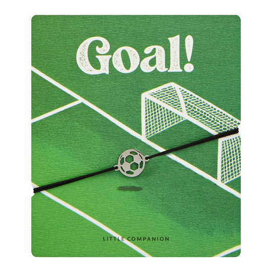 Kartka z życzeniami z bransoletką - Mały Towarzysz - Piłka nożna - Stal nierdzewna