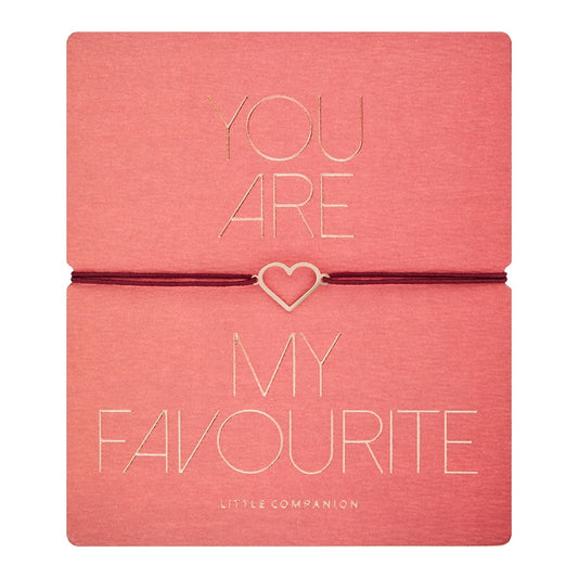 Wenskaart met armband-Little Companion-Hart-Roestvrij staal roséverguld