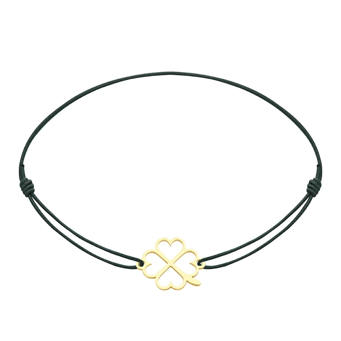 Kartka z życzeniami z bransoletką - Mały Towarzysz - Koniczynka - Pozłacana