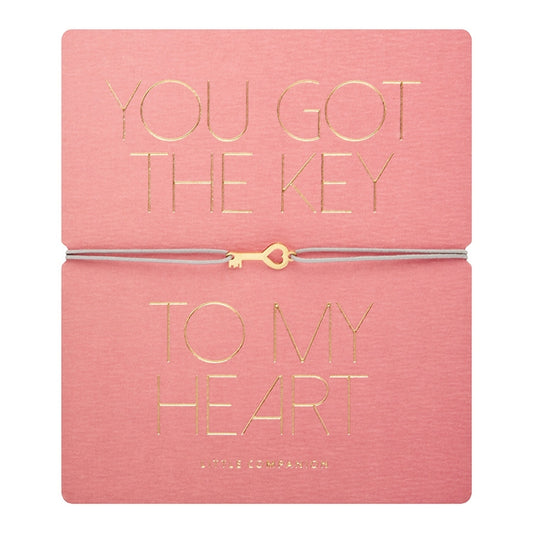 Wenskaart met armband-Little Companion-Sleutel-Roestvrij staal verguld