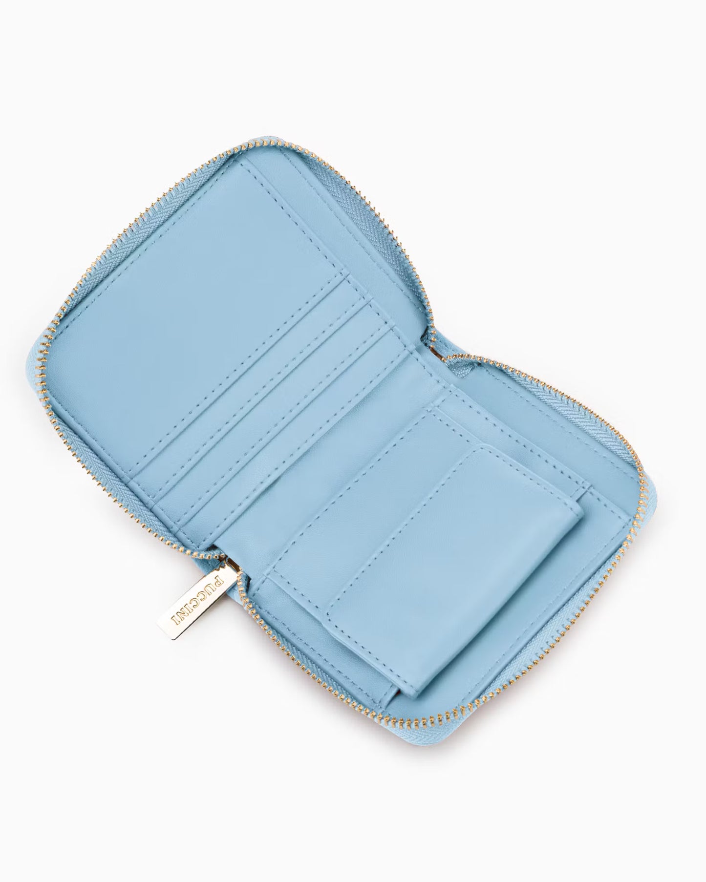 Portfel damski Puccini ze skóry ekologicznej o fakturze jaszczurki, niebieski