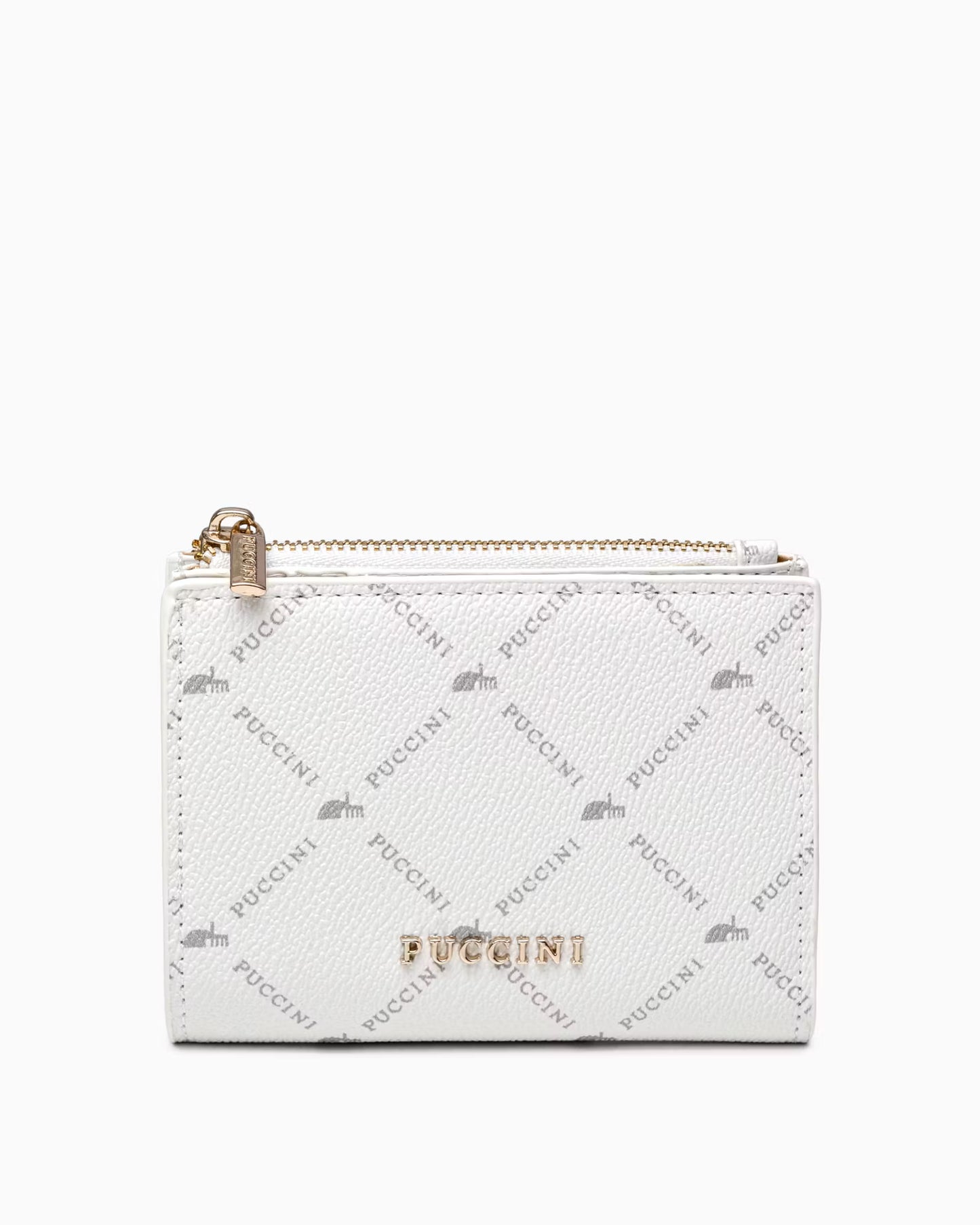 Puccini-Kleine damesportemonnee met monogram, wit