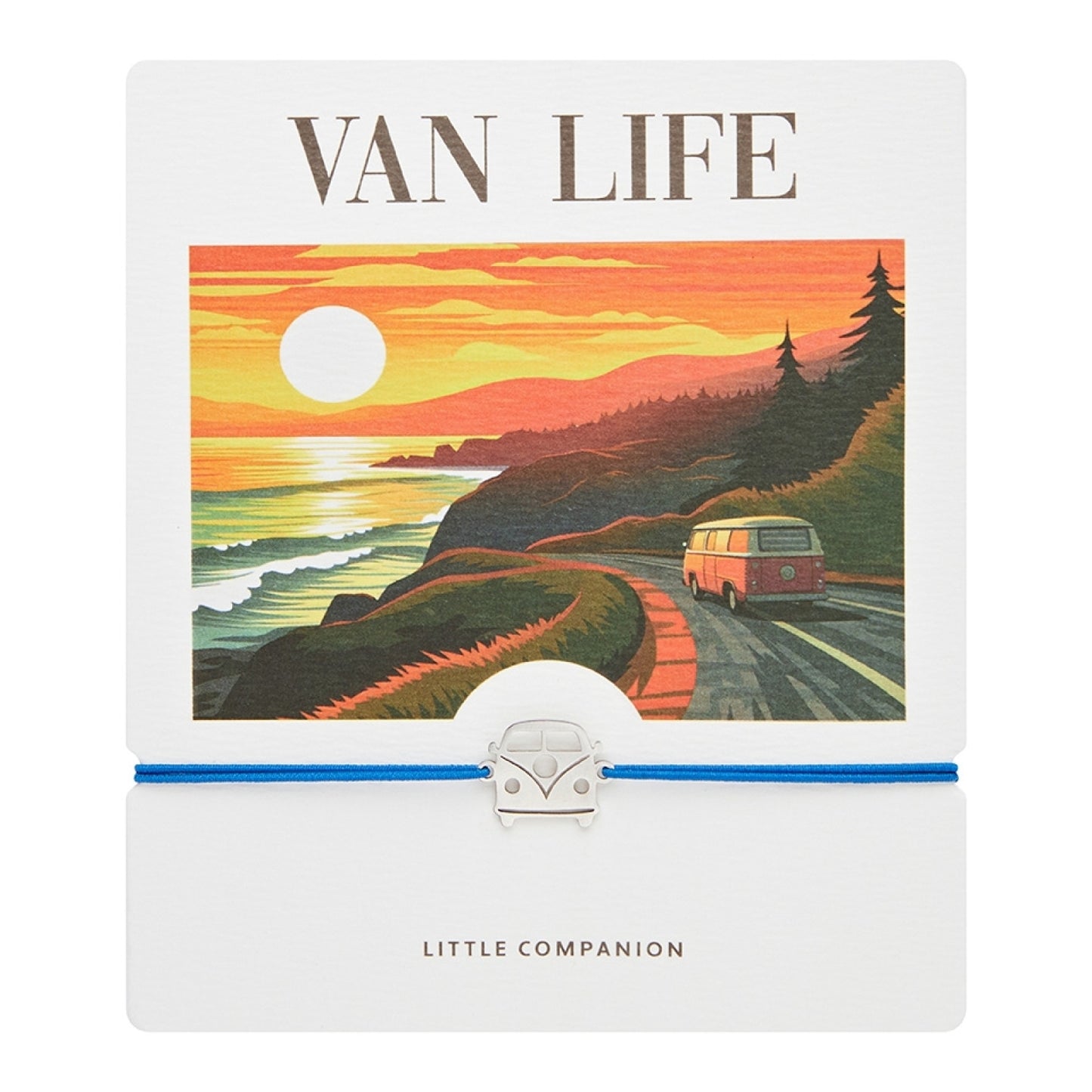 Kartka z życzeniami z bransoletką - Mały Towarzysz - Van Life - stal nierdzewna