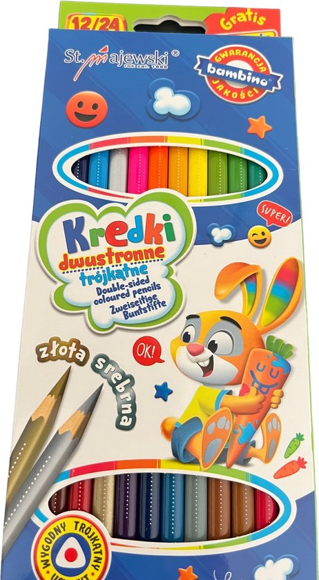 BAMBINO creatieve set met 12 kunstbenodigdheden + 20 stickers voor notitieboekjes