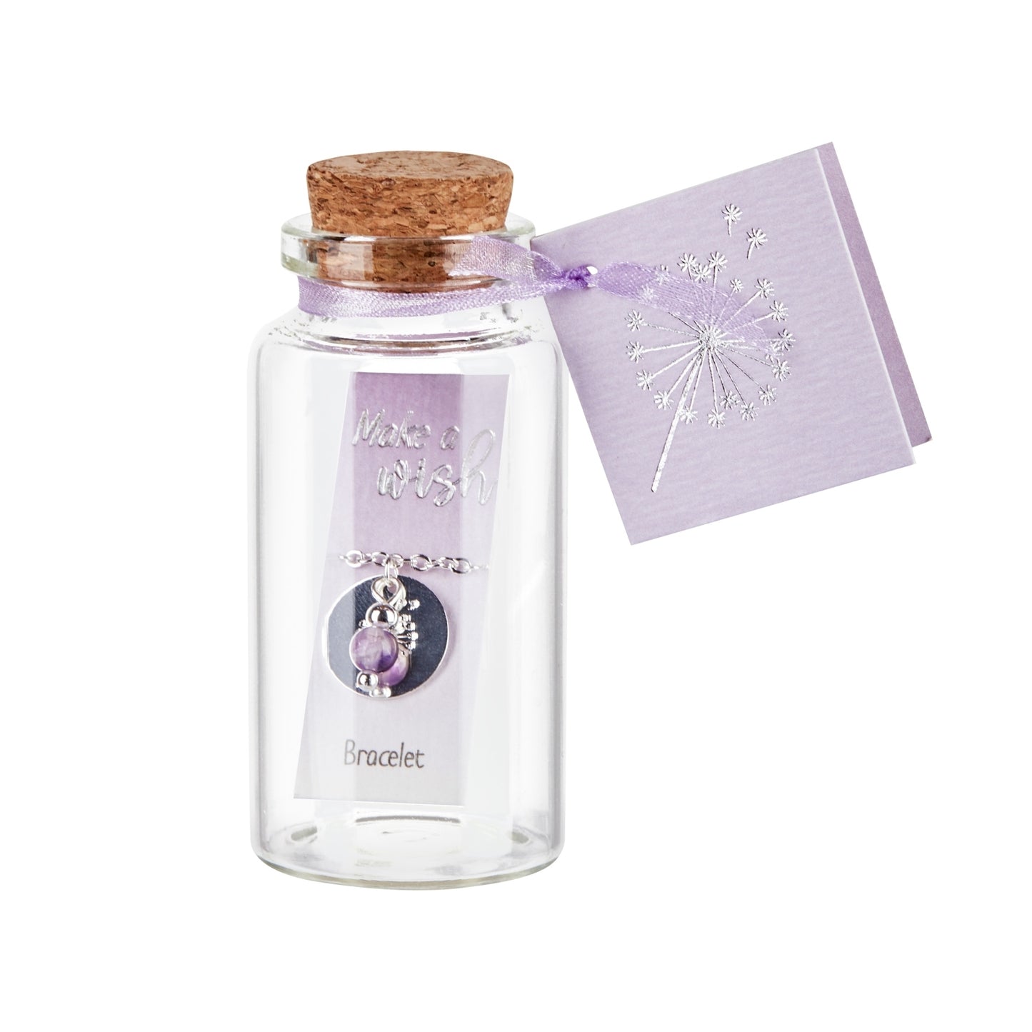 Kryształy HCA-Bransoletka-Spełnij życzenie-Posrebrzana-Ametyst