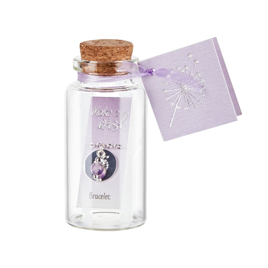 Kryształy HCA-Bransoletka-Spełnij życzenie-Posrebrzana-Ametyst