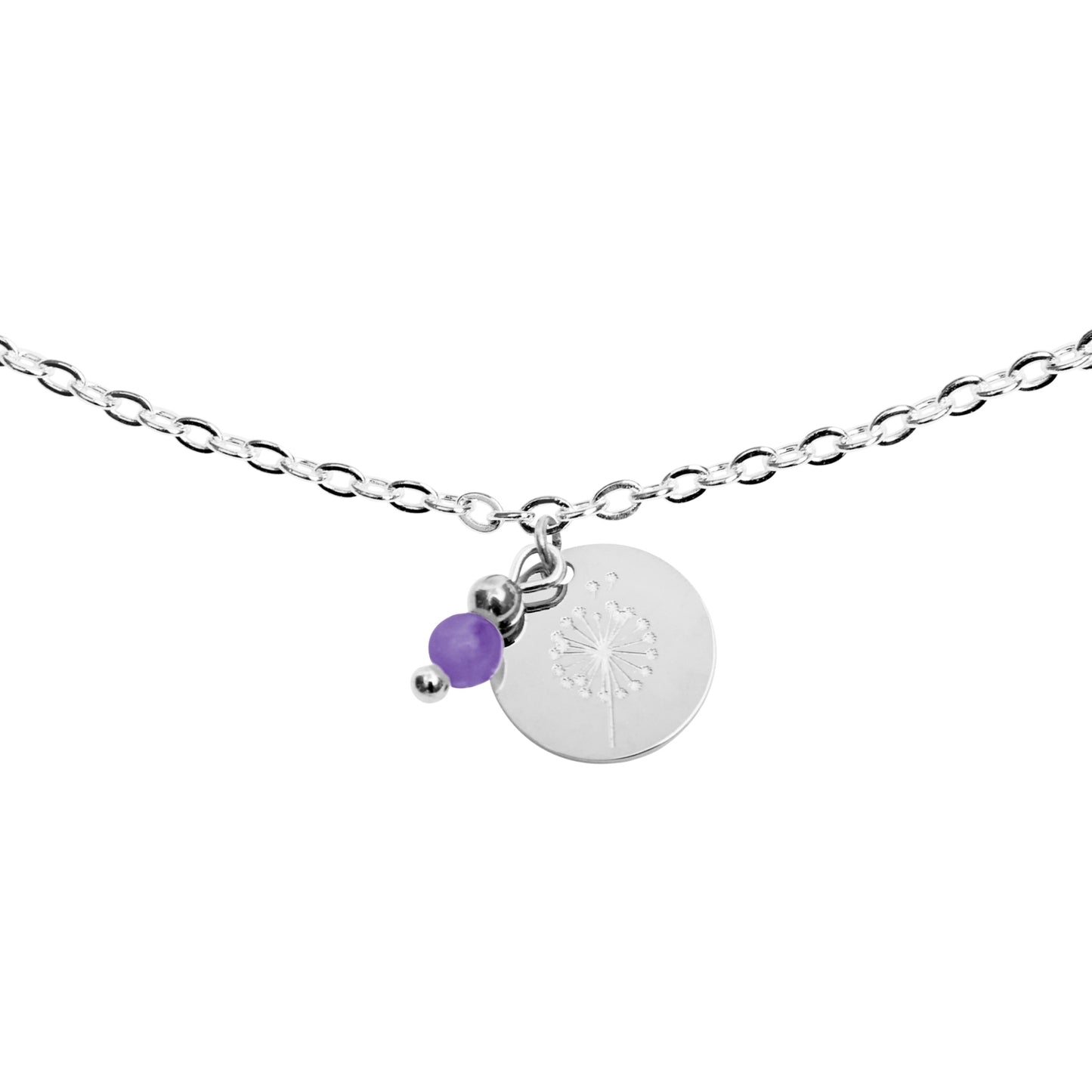 Kryształy HCA-Bransoletka-Spełnij życzenie-Posrebrzana-Ametyst