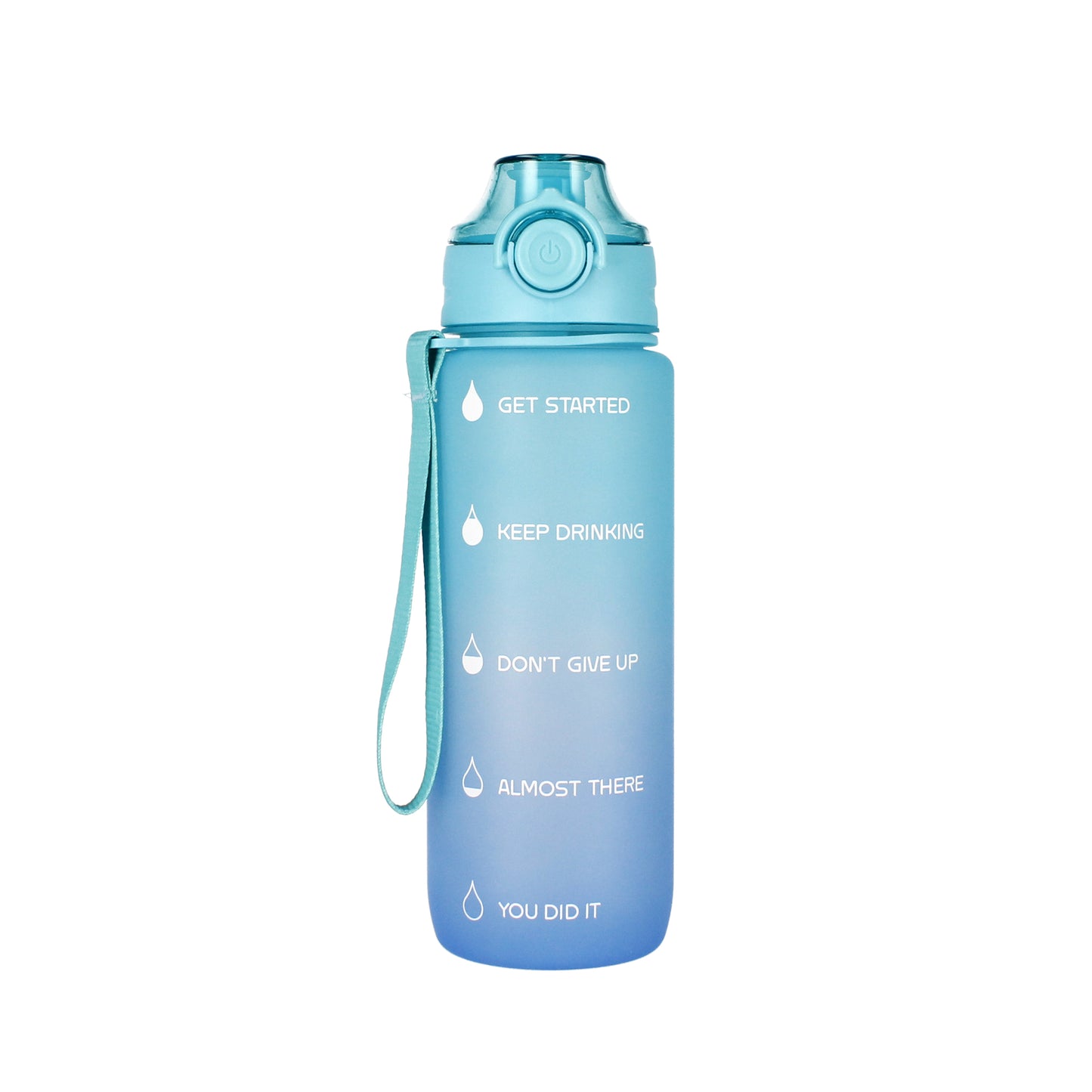 Starpak motivational drinking bottle - 750 ml - cord - blue - water bottle
