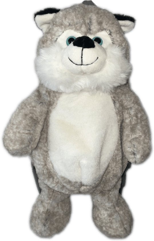 Knuffel rugzak - Husky - Grijs - kinderrugzak - 42 x 25 cm