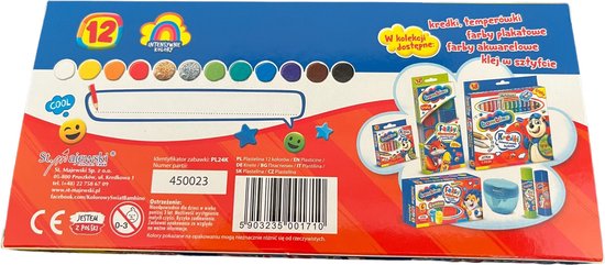 BAMBINO creatieve set met 12 kunstbenodigdheden + 20 stickers voor notitieboekjes